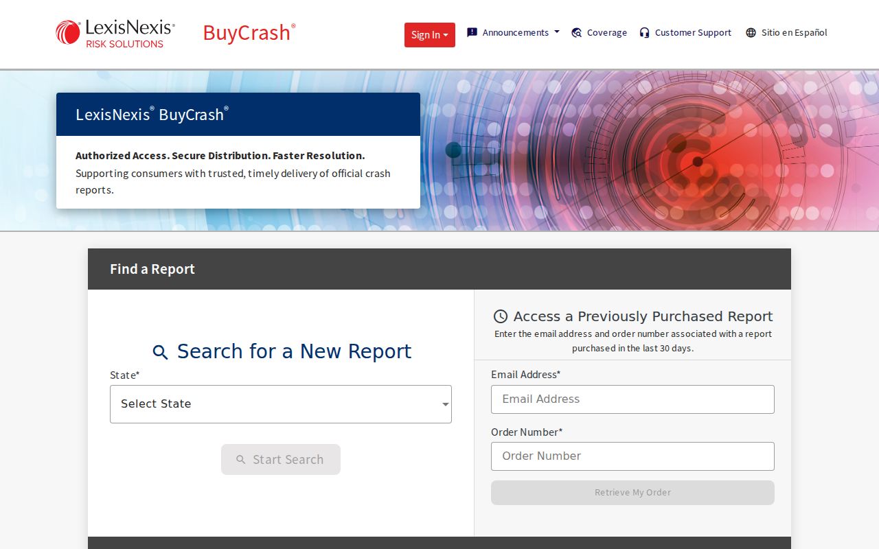 Bridgeport arrest records LexisNexis BuyCrash accident report portal