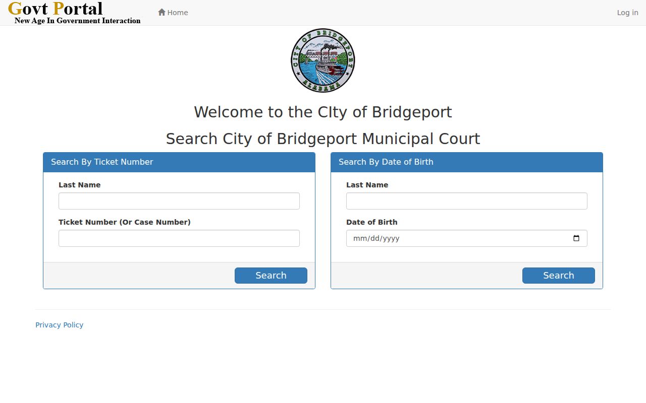Bridgeport County court records Bridgeport ticket search portal