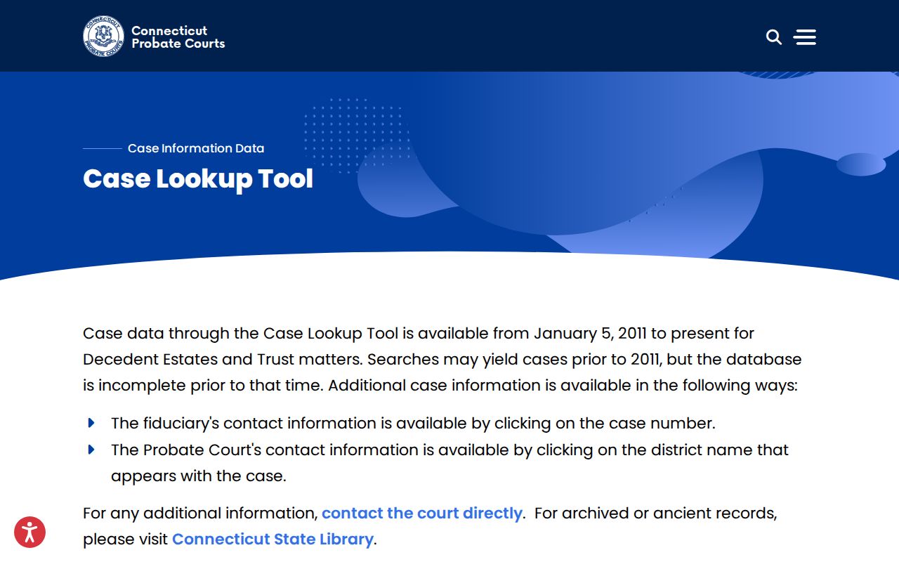 Bridgeport probate records case lookup tool