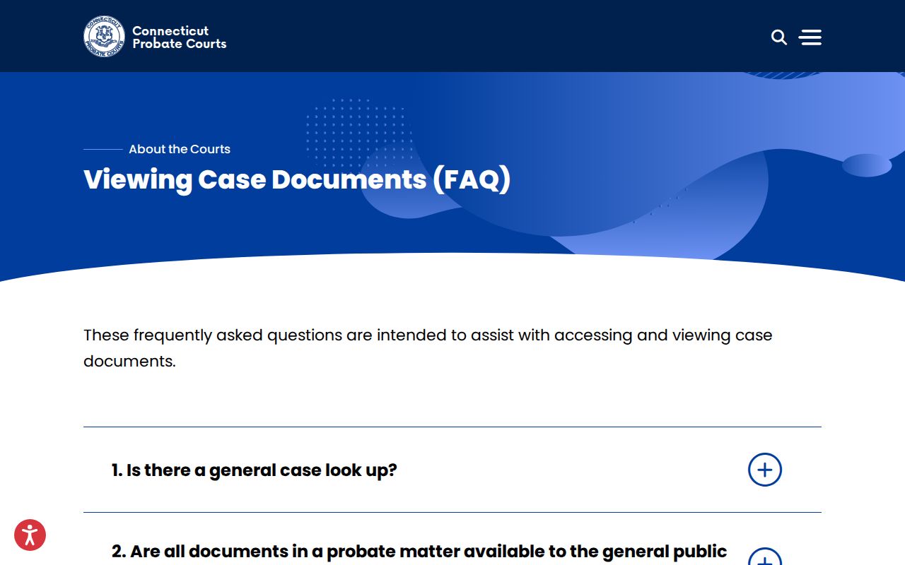 Bridgeport probate records document viewing FAQ