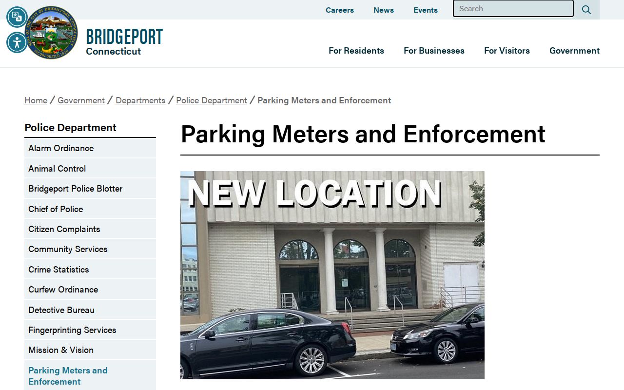 Bridgeport County traffic court records parking ticket search portal